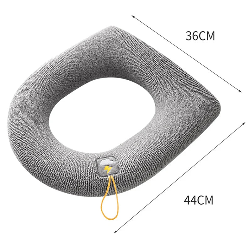 Universal Toilet Seat Cover – Soft Warm Pumpkin Pattern Cushion (Bathroom Accessory)