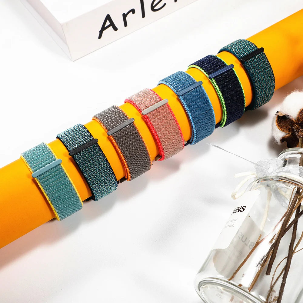 Nylon Loop Strap for Apple Watch Band 46mm 44mm 40mm 42mm 45mm 41mm 49mm 44 mm Bracelet iWatch Series Ultra 2 11 10 9 SE 7 6 5 4