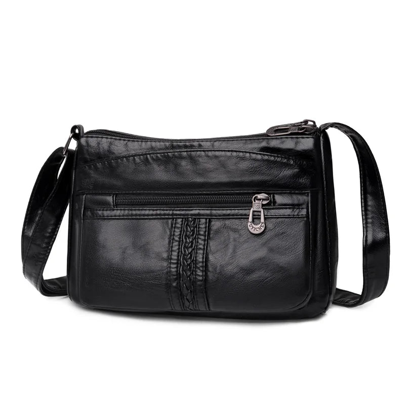 Fashion All-match Solid Color Messenger Bag High Capacity Womens Shoulder Bags 2021 New High Quality Pu Leather Women Handbag