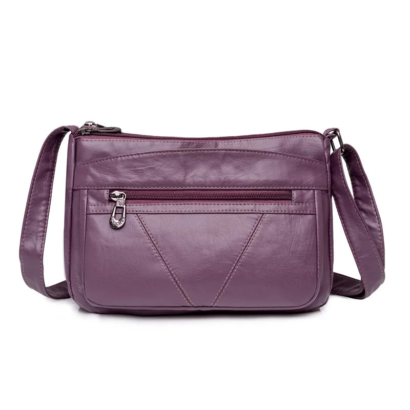 Fashion All-match Solid Color Messenger Bag High Capacity Womens Shoulder Bags 2021 New High Quality Pu Leather Women Handbag