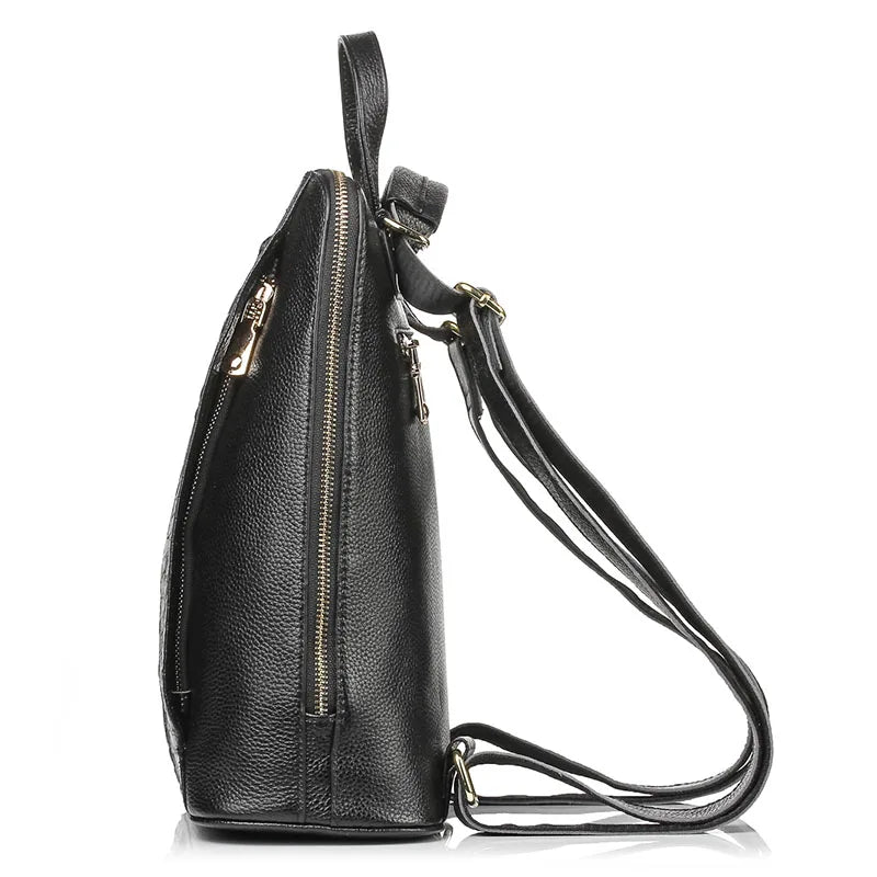 Zency 100% Genuine Leather White Crocodile Pattern Women’s Backpack – Luxury A4 & Laptop Bag