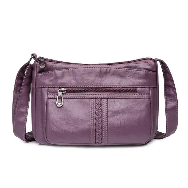 Fashion All-match Solid Color Messenger Bag High Capacity Womens Shoulder Bags 2021 New High Quality Pu Leather Women Handbag