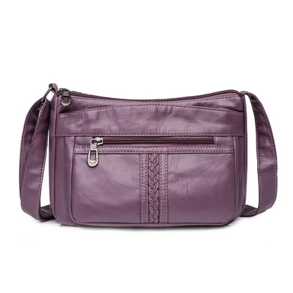 Fashion All-match Solid Color Messenger Bag High Capacity Womens Shoulder Bags 2021 New High Quality Pu Leather Women Handbag
