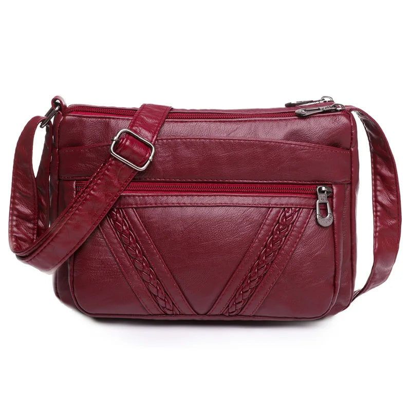 Fashion All-match Solid Color Messenger Bag High Capacity Womens Shoulder Bags 2021 New High Quality Pu Leather Women Handbag