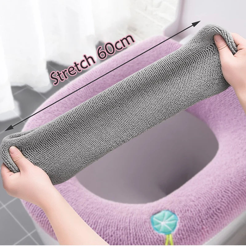 Universal Toilet Seat Cover – Soft Warm Pumpkin Pattern Cushion (Bathroom Accessory)