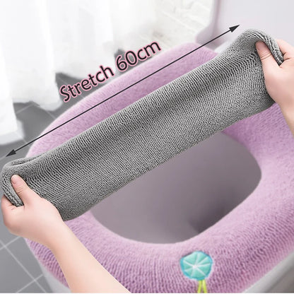 Universal Toilet Seat Cover – Soft Warm Pumpkin Pattern Cushion (Bathroom Accessory)