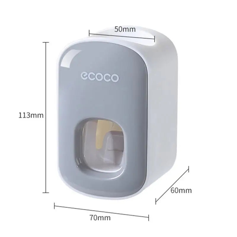 Automatic Toothpaste Dispenser Set – Wall Mounted Toothbrush Holder & Dust-Proof Organizer
