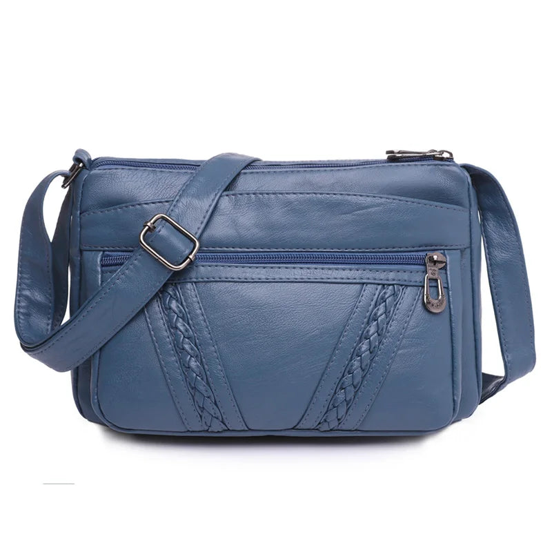Fashion All-match Solid Color Messenger Bag High Capacity Womens Shoulder Bags 2021 New High Quality Pu Leather Women Handbag