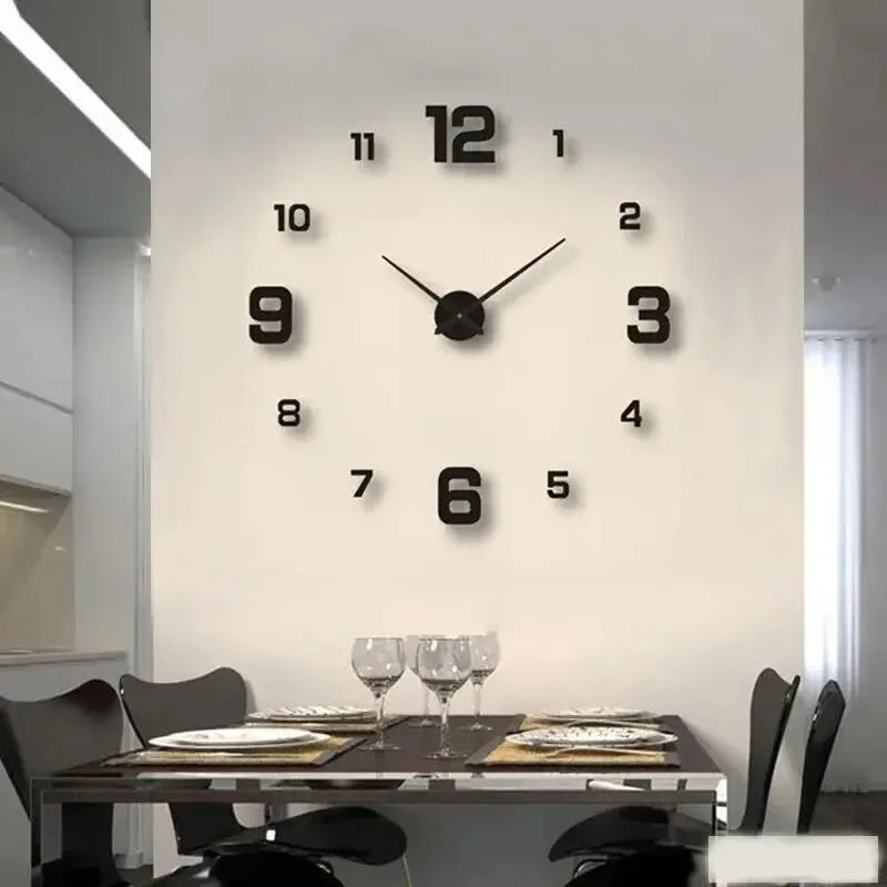 Creative Frameless DIY Wall Clock – Modern Silent Wall Decoration for Living Room & Office