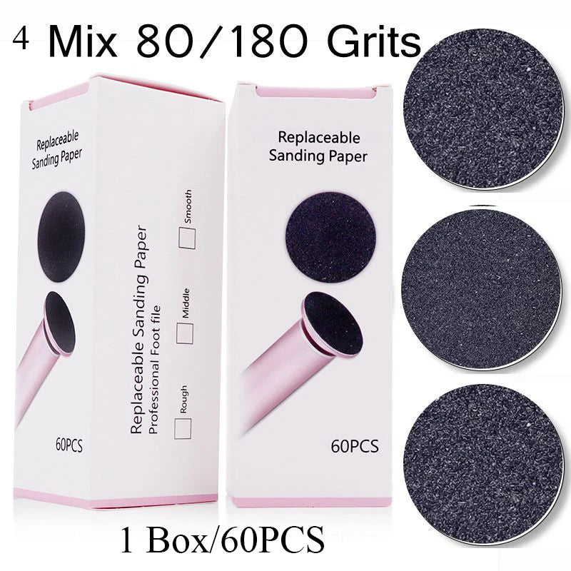 60PCS Replacement Sandpaper Discs for Electric Foot Callus Remover