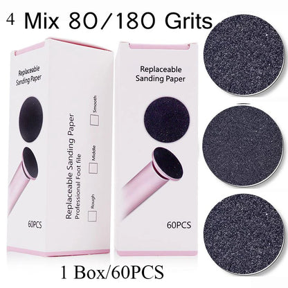 60PCS Replacement Sandpaper Discs for Electric Foot Callus Remover