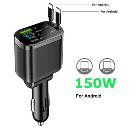 50W Car Charger PD30W – Fast Charging Cigarette Lighter Adapter with Voltage Display