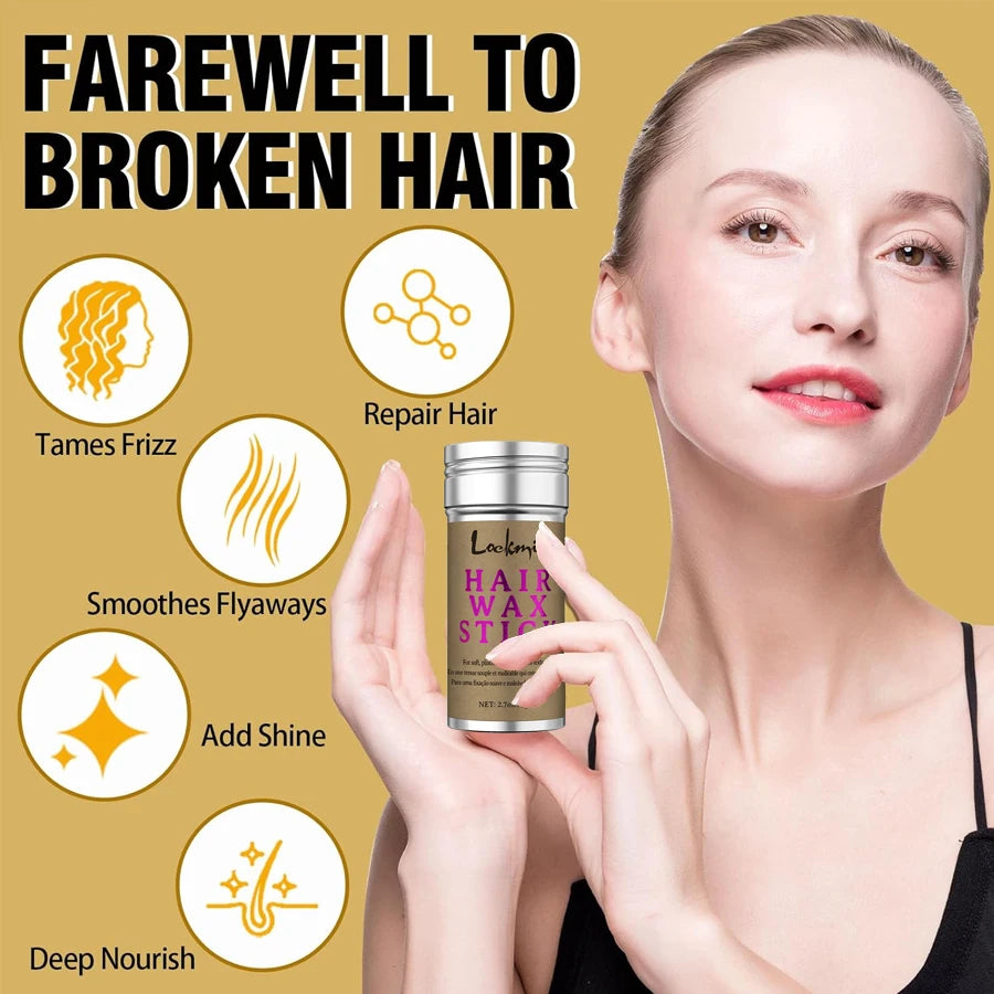 LOCKMIO Hair Wax Stick – Anti-Frizz Styling Wax for Flyaways & Wigs (Long-Lasting Hold)