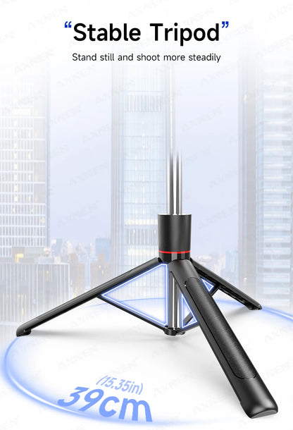 F16 Selfie Stick Tripod – 170cm Extendable with Bluetooth Remote & 360° Rotation