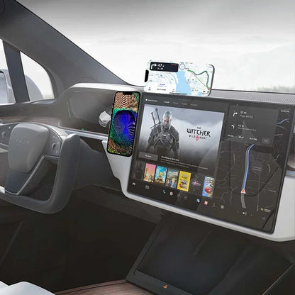 Magnetic Foldable Laptop & Phone Holder for Monitor Side Mount