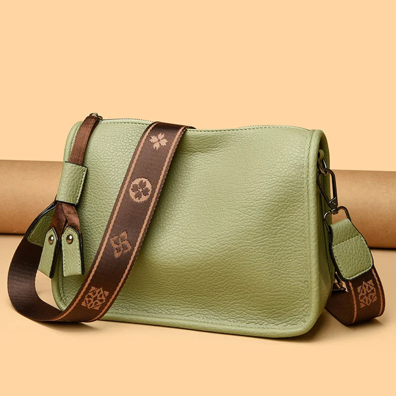 High Quality Genuine Leather Women’s Tote Bag – Soft Cowhide Shoulder & Crossbody Messenger Bag
