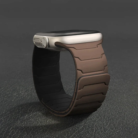 Magnetic Silicone Strap for Apple Watch – Adjustable Band (38–49mm, Ultra & Series Compatible)