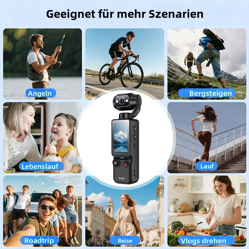 4K HD Rotating Vlogging Camera – 180° Flip, USB Rechargeable