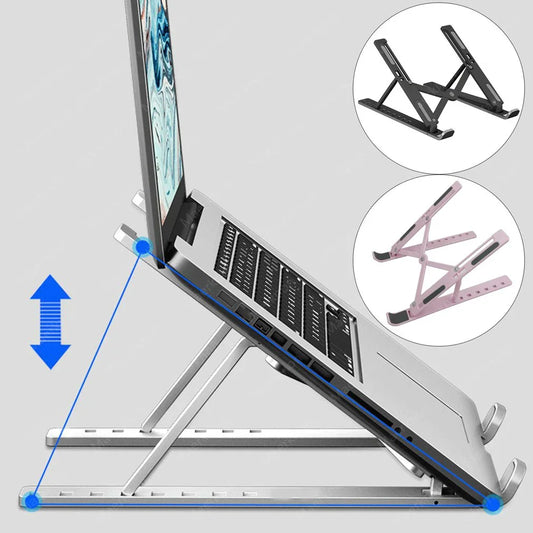 Adjustable Laptop Stand – Foldable Portable Holder for Notebook, MacBook & Tablets