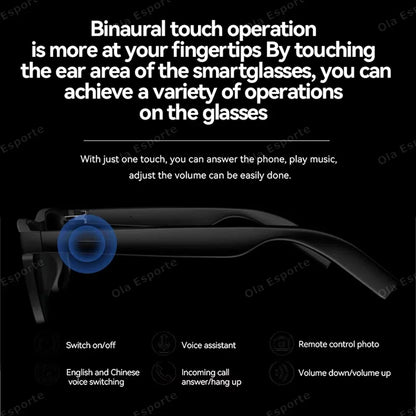 Lenovo 8K AI Smart Camera Glasses Remote Control Touch Photo Recording Translator Voice Assistant Wireless Bluetooth5.3 Sunglass