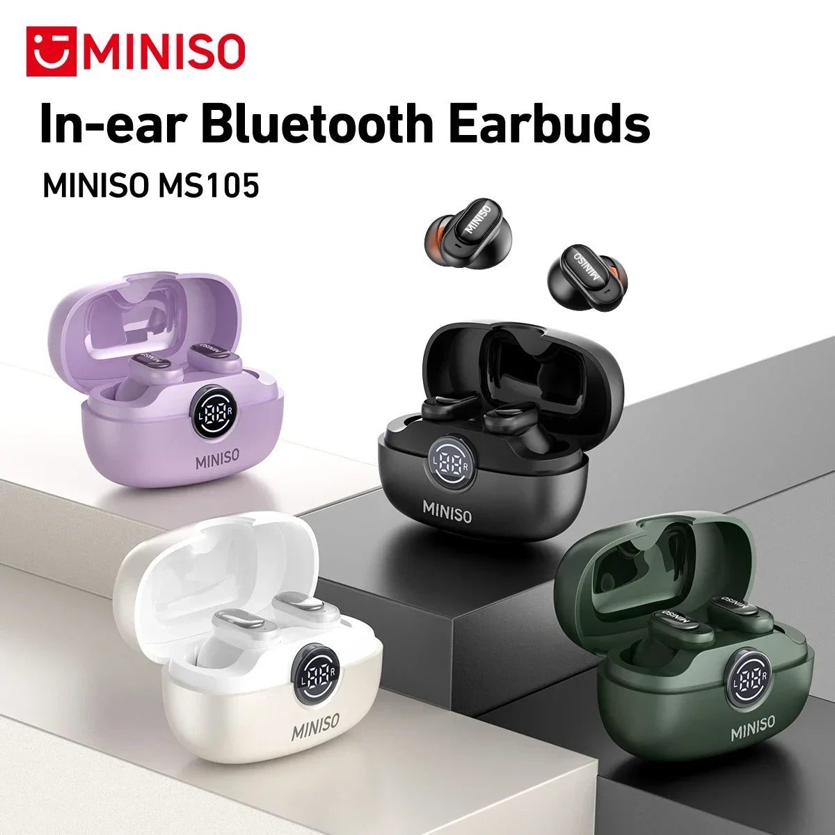 MINISO MS105 Bluetooth Earbuds – Wireless In-Ear Headphones with IPX5 Waterproof