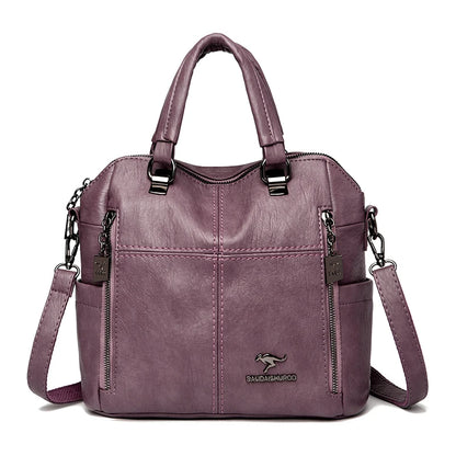 Hot Sale High Quality Leather Backpack Women Shoulder Bags Multifunction Travel Backpack School Bags for Girls Bagpack Mochila