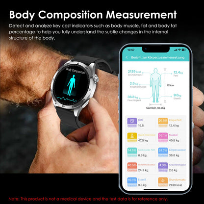 Marsyu Health Smartwatch – ECG+PPG, Bluetooth Call, Multi Health Monitor