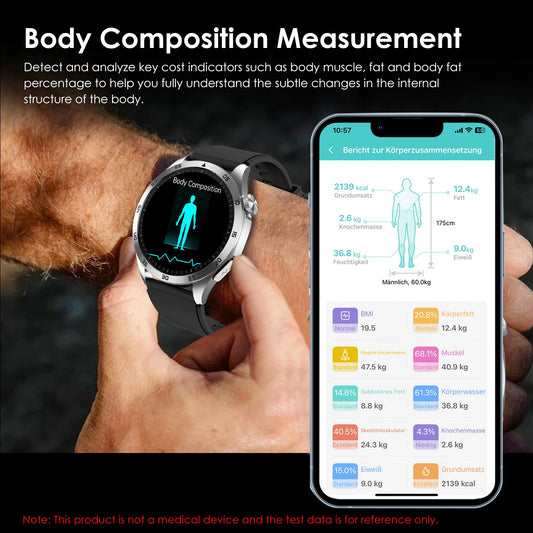 Marsyu Health Smartwatch – ECG+PPG, Bluetooth Call, Multi Health Monitor