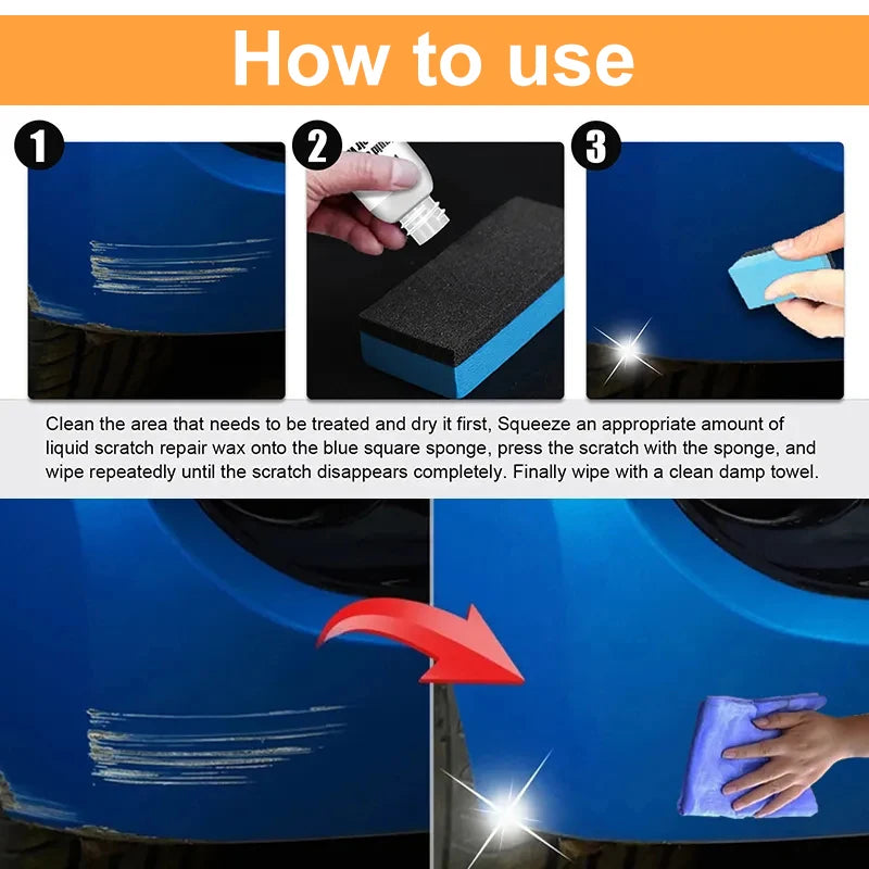 Car Scratch Remover Kit – Auto Paint Repair Polish & Anti-Scratch Wax Compound