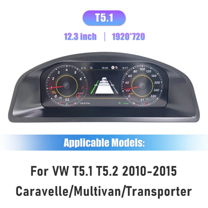 10.25" Digital Instrument Cluster for VW T5.1 / T5.2 (2010–2015)