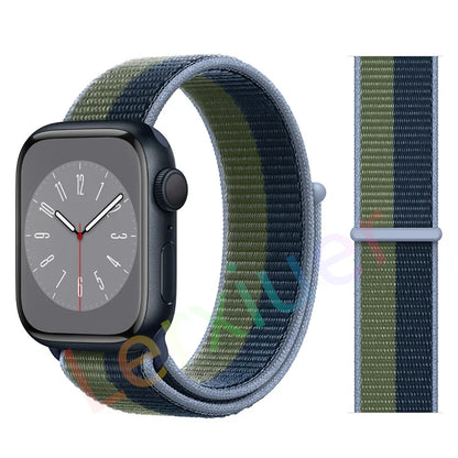 Nylon Loop Strap for Apple Watch Band 46mm 44mm 40mm 42mm 45mm 41mm 49mm 44 mm Bracelet iWatch Series Ultra 2 11 10 9 SE 7 6 5 4