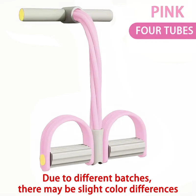 Multifunction Tension Rope 6-Tube Elastic Yoga Pedal Puller Resistance Band Tension Rope for Leg Stretching Slimming Training