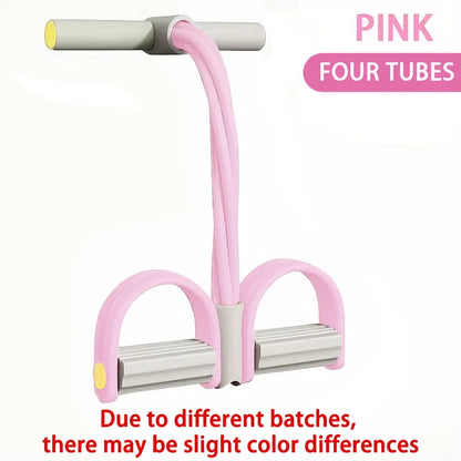 Multifunction Tension Rope 6-Tube Elastic Yoga Pedal Puller Resistance Band Tension Rope for Leg Stretching Slimming Training