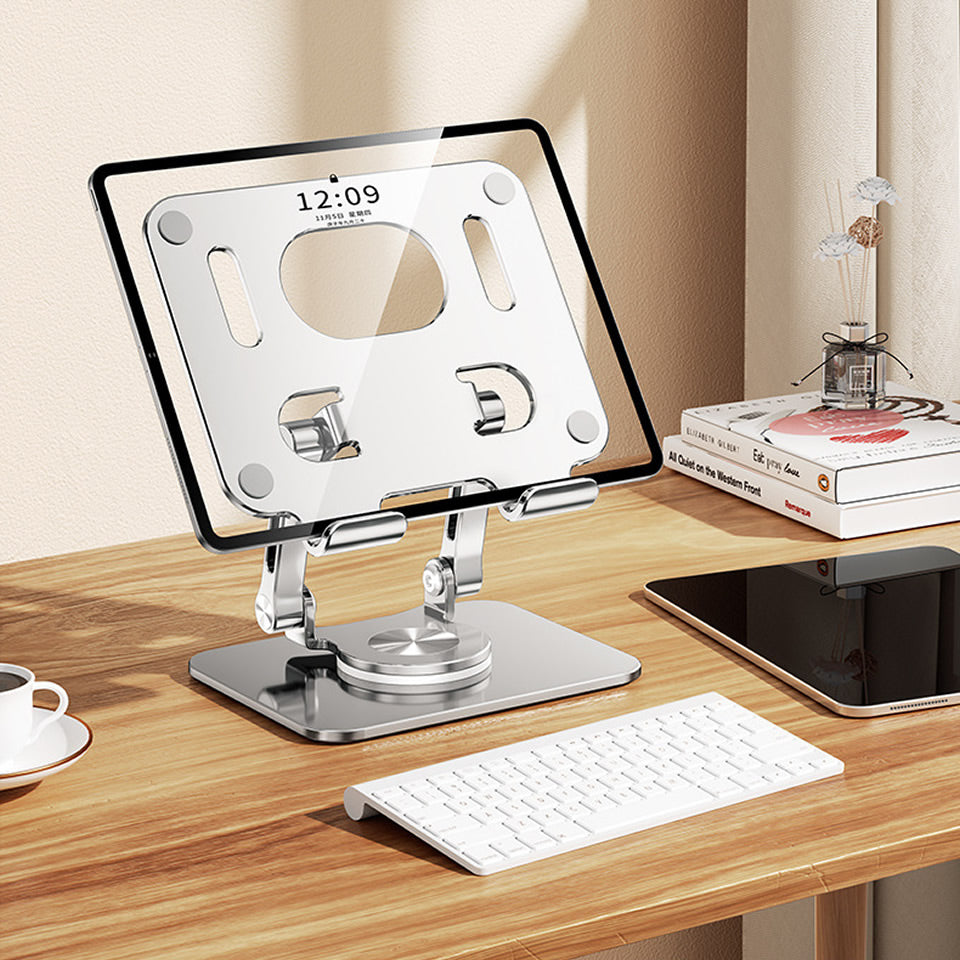 360° Rotating Tablet Stand – Adjustable Foldable Aluminum Holder for iPad & Phone