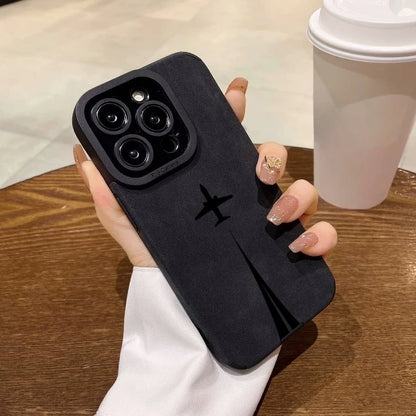 Luxury Matte Leather Silicone Case for iPhone 17 16 15 14 13 12 11 Pro Max 16 Plus X XR XS Max Lens Protection Shockproof Cover