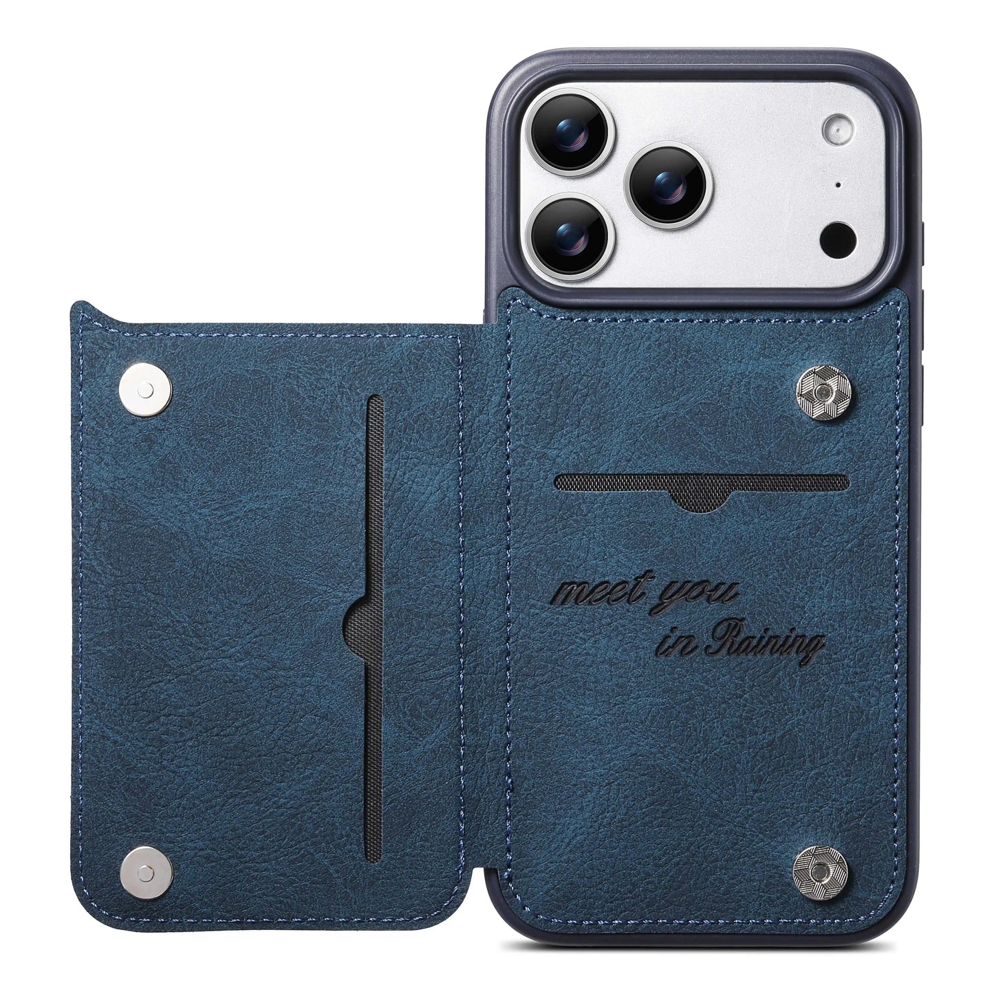 Luxury Leather Wallet Phone Case With Card Slots Stand For iPhone 17 16 15 14 13 Pro Max 16e Brown Shockproof Bumper Cover
