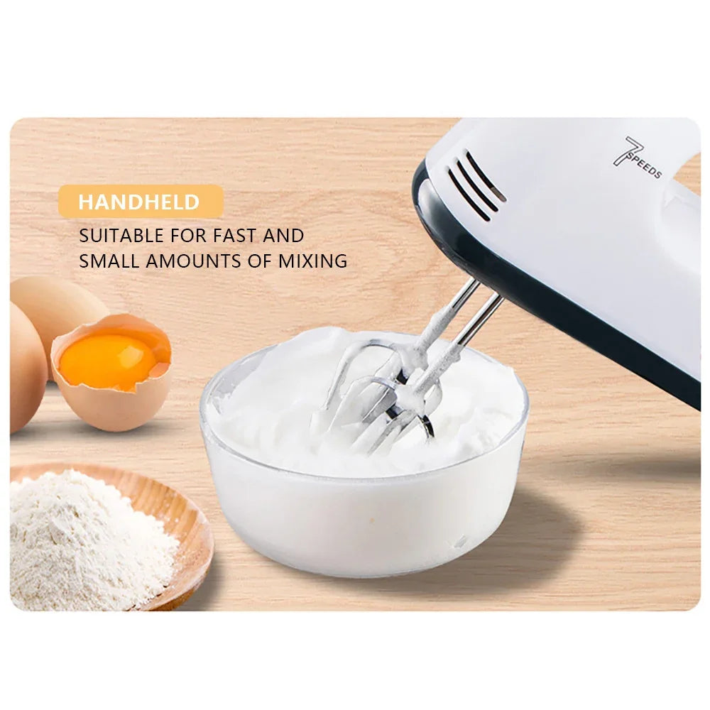 Electric Food Cake Dough Mixer DIY Set 7 Speed Control Beaters 1.7L Rotating Mixing Bowl Kitchen Multi Blender 100W EU plug