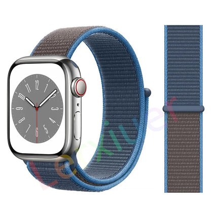 Nylon Loop Strap for Apple Watch Band 46mm 44mm 40mm 42mm 45mm 41mm 49mm 44 mm Bracelet iWatch Series Ultra 2 11 10 9 SE 7 6 5 4