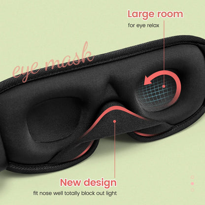 3D Sleep Mask – 100% Blackout Eye Mask for Travel & Relaxation