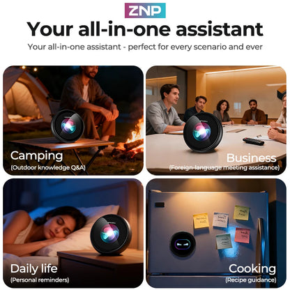 ZNP Z01 Portable Magnetic AI Voice Translator Ultra-thin Instant Professional Smart Voice Translation Display Touch Control for 150+ Languages 30Hrs Playback Children's Companion Robot Authentic Product for Office Use Gifting