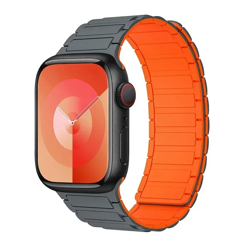 Magnetic Silicone Loop Band for Apple Watch – Adjustable Strap for Series 9/8/7/6/5/4/3/SE/Ultra