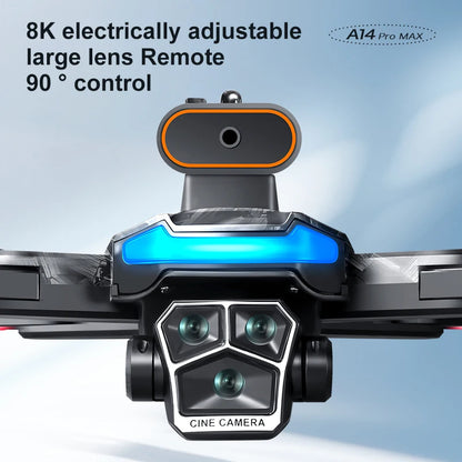 A14 Pro Max Drone 8K HD – Dual Camera GPS 5G WiFi Brushless RC Drone with Obstacle