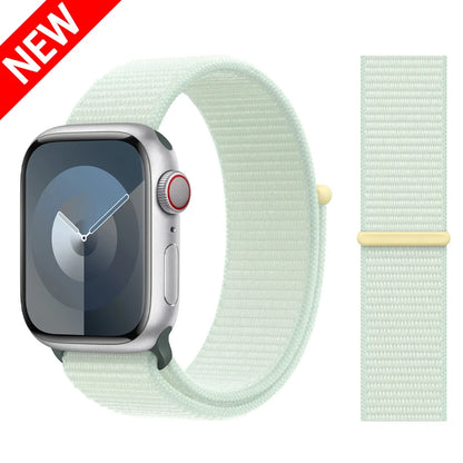 Nylon Loop Strap for Apple Watch Band 46mm 44mm 40mm 42mm 45mm 41mm 49mm 44 mm Bracelet iWatch Series Ultra 2 11 10 9 SE 7 6 5 4