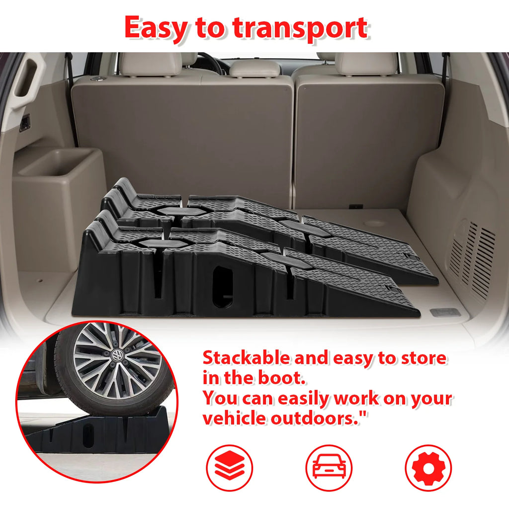 2pcs Car Ramps 90cm 3T Long Antiskid Working Ramps Heavy Duty Auto Oil Changing Repair Maintenance Lift Tools