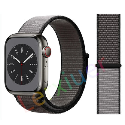 Nylon Loop Strap for Apple Watch Band 46mm 44mm 40mm 42mm 45mm 41mm 49mm 44 mm Bracelet iWatch Series Ultra 2 11 10 9 SE 7 6 5 4