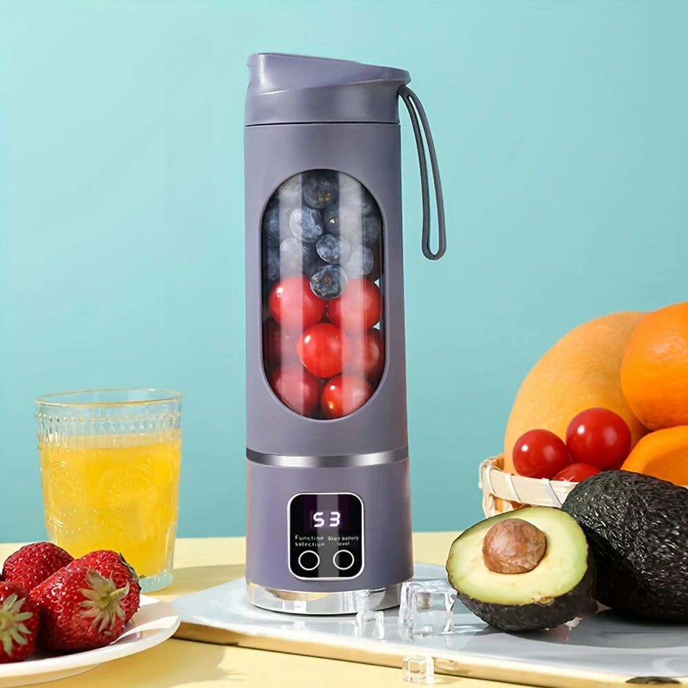 Portable Electric Juicer 450ml – USB Rechargeable Mini Blender Bottle for Travel & Home