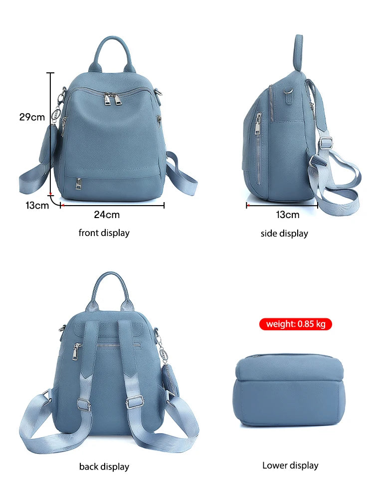 Zency Genuine Leather Women’s School & Travel Backpack