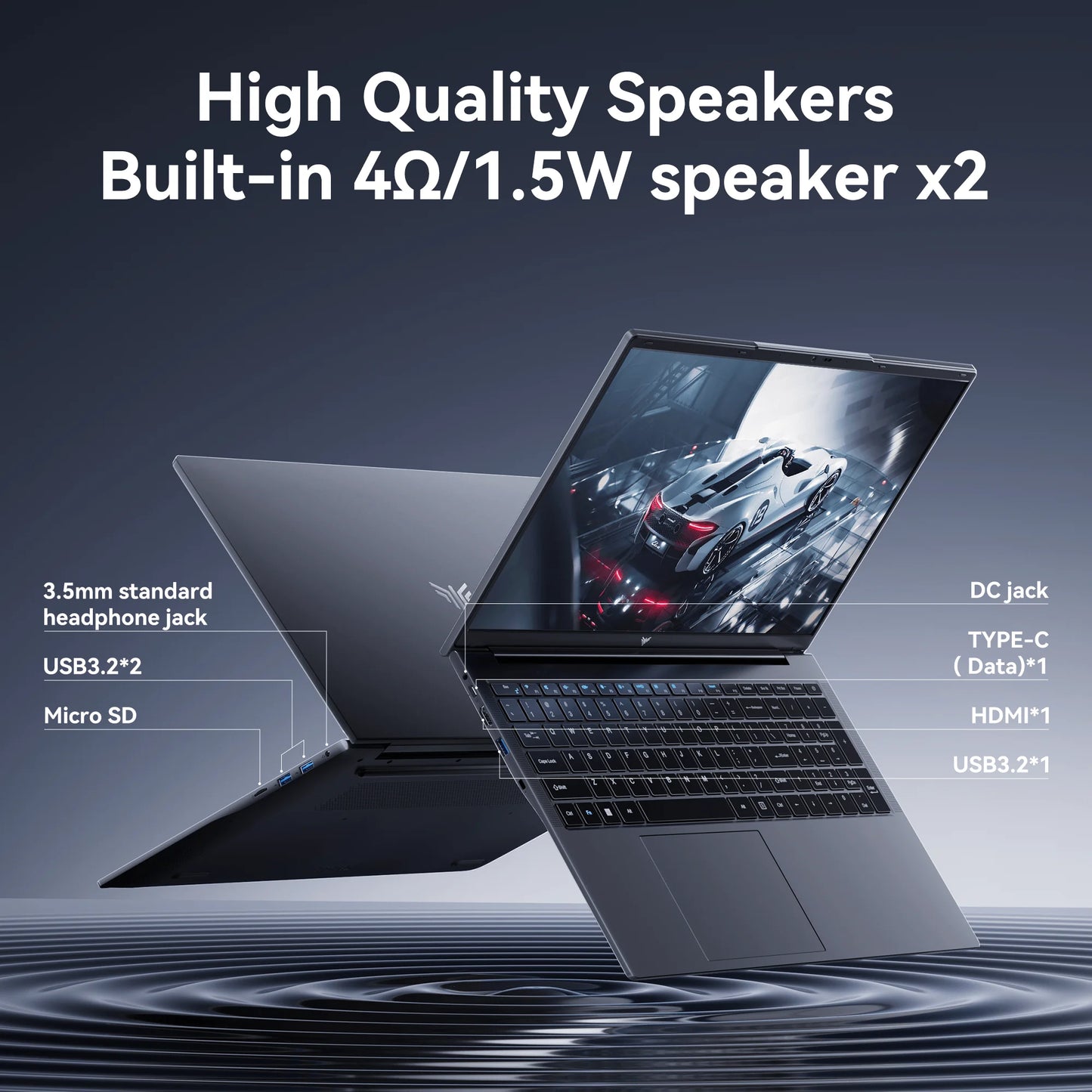 KAMRUI Laptop FHD17.3" Ultar Slim AMD Ryzen3 4300U/Intel N95 16GB DDR4 512GB SSD Max 3.7GHz Radeon Vega5 Win11pro Wifi5 Notebook