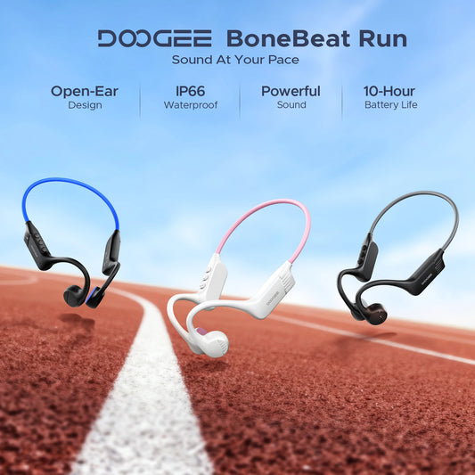 DOOGEE BoneBeat Run Bone Conduction Headphones Ear Hook  Bluetooth 5.4 Wireless Earphone Waterproof Headset For Swimming