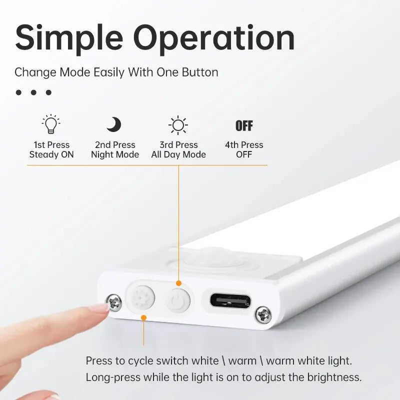 LED Motion Sensor Light – Wireless USB Rechargeable Night Light
